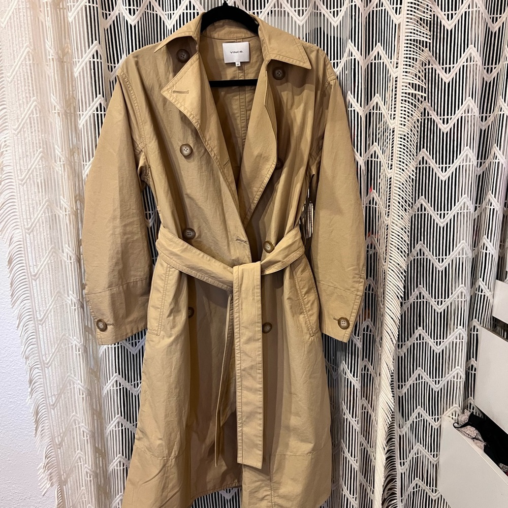 Vince Drapey Tech Faile Trench Coat,